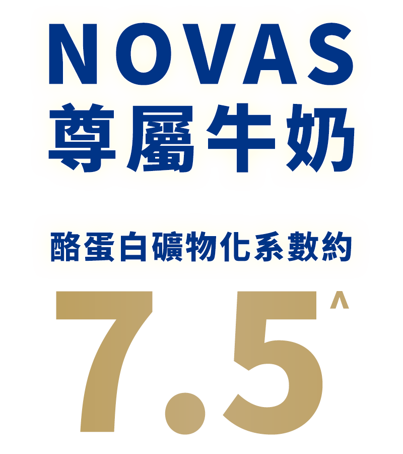 NOVAS 尊屬牛奶 酪蛋白礦物化系數約 7.5