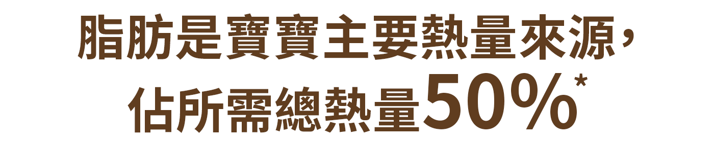 脂肪是寶寶主要熱量來源，佔所需總熱量 50%